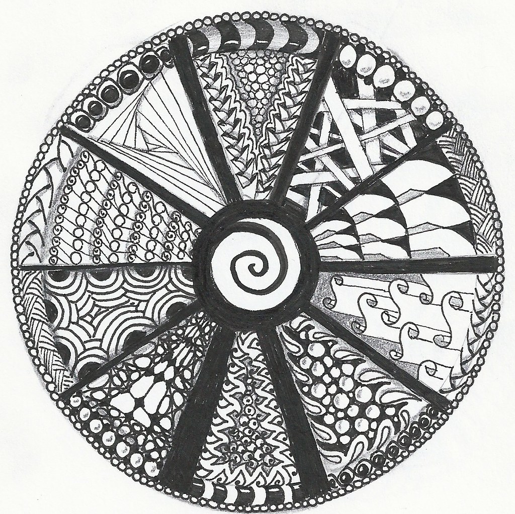 wheel of tangles | A circular sampler. Starting from the cen… | Flickr