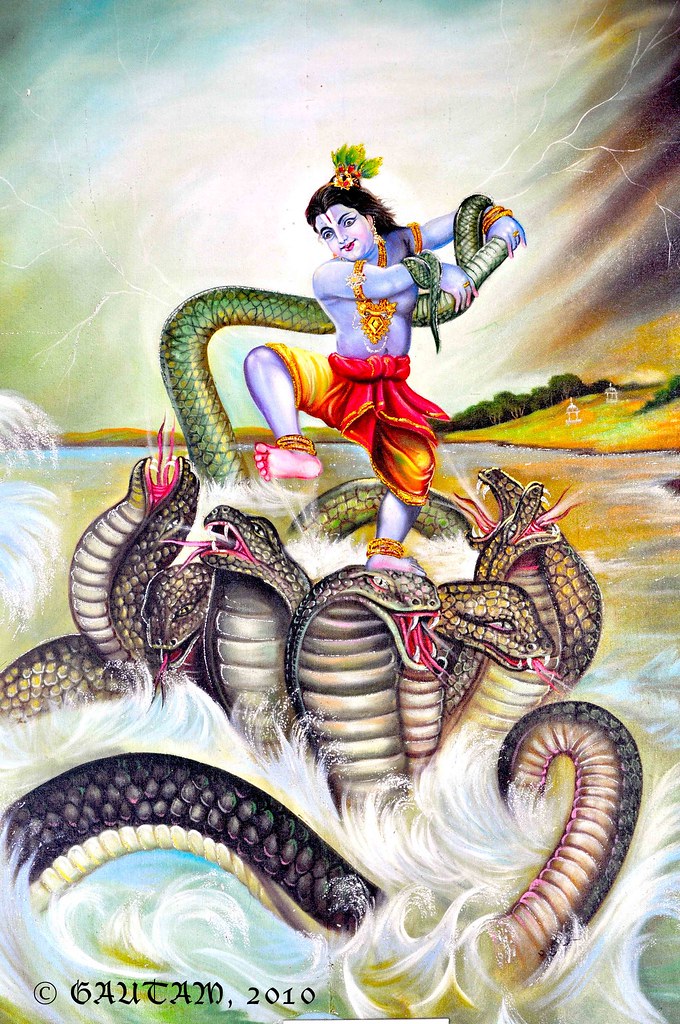 Sri Krishna dancing on Kalinga serpent | This is a painting … | Flickr