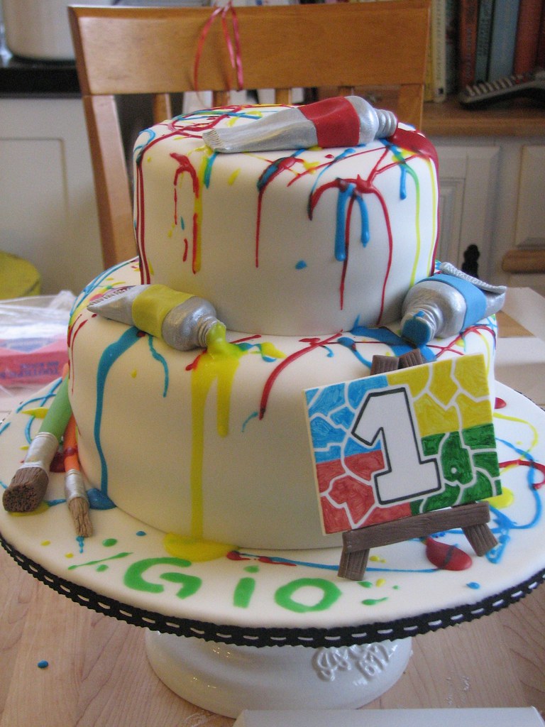 Paint Splatter Cake An paint inspired cake for an artist