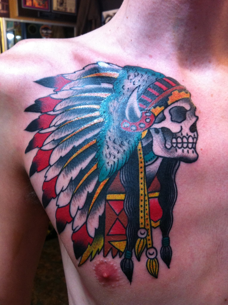 skull indian chief tattoo | bold and bright. this is my favo… | Flickr