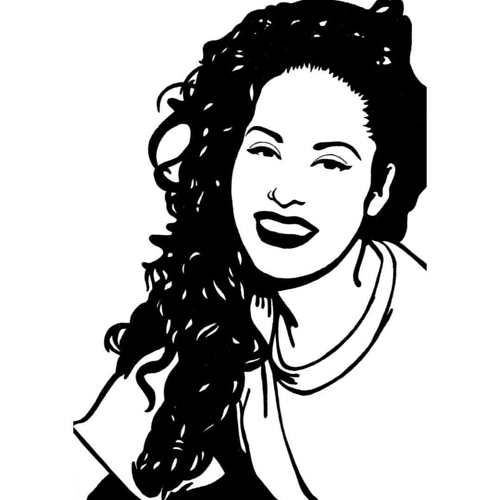 Download Outline Selena Quintanilla Silhouette - Layered SVG Cut File - See...