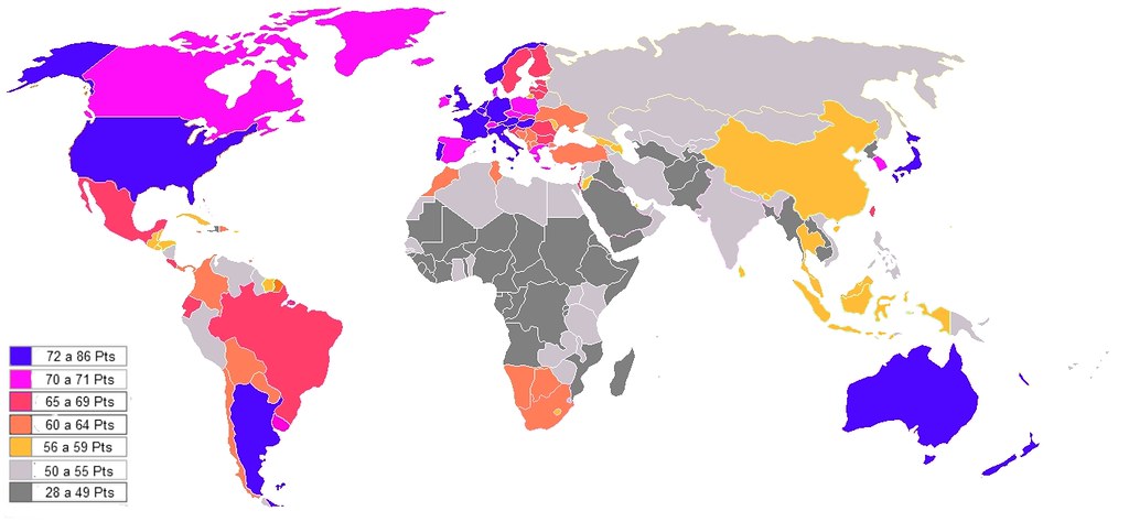 Resultado de imagen de mapa mundial calidad de vida