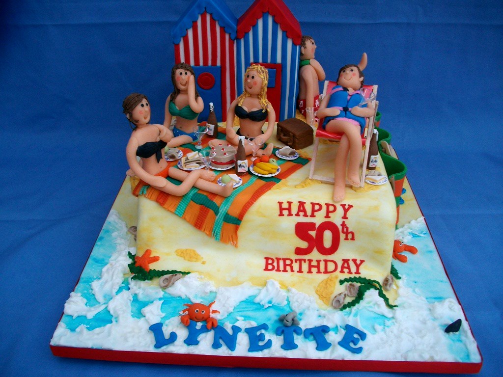 Beach 50th Birthday Cake | A fun cake for a lady who was 50,… | Flickr