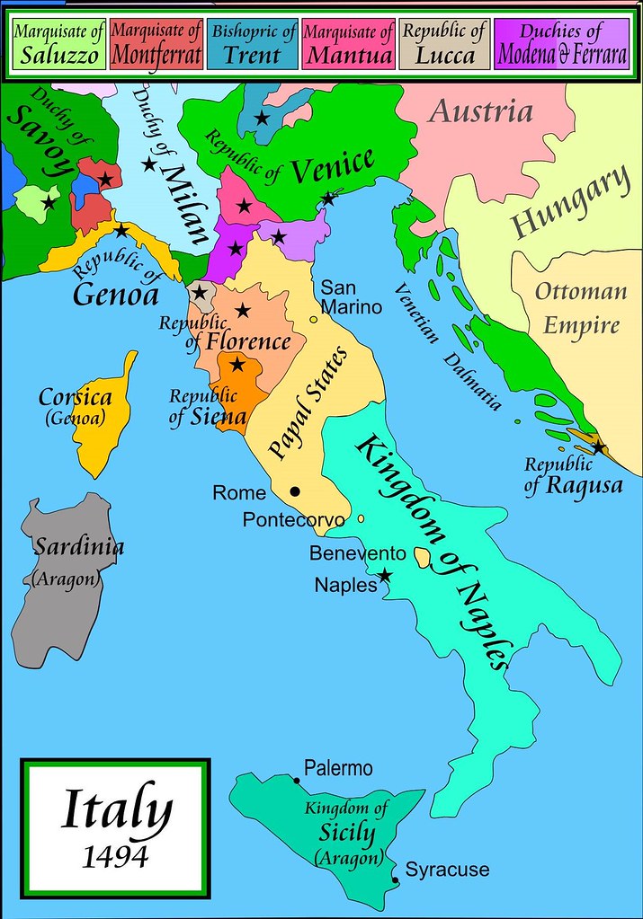 Map of Italy in 1500 | arthistory390 | Flickr