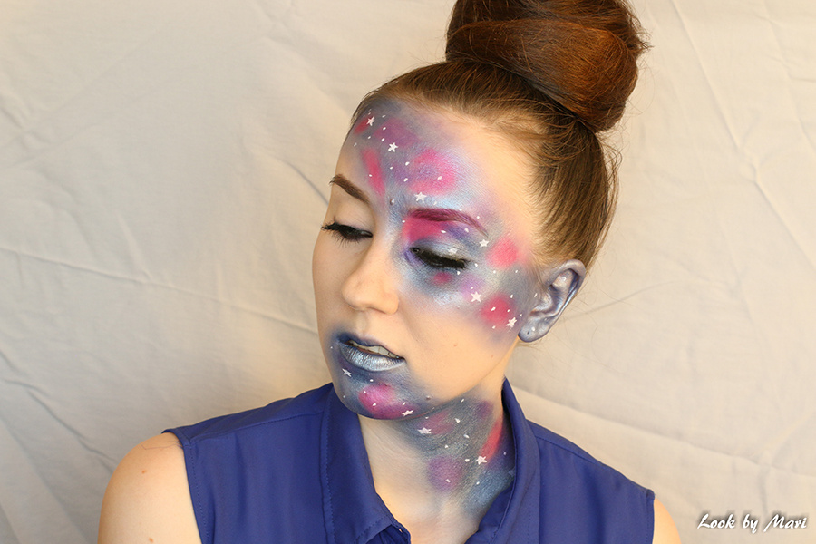 3 Halloween galaxy costume makeup