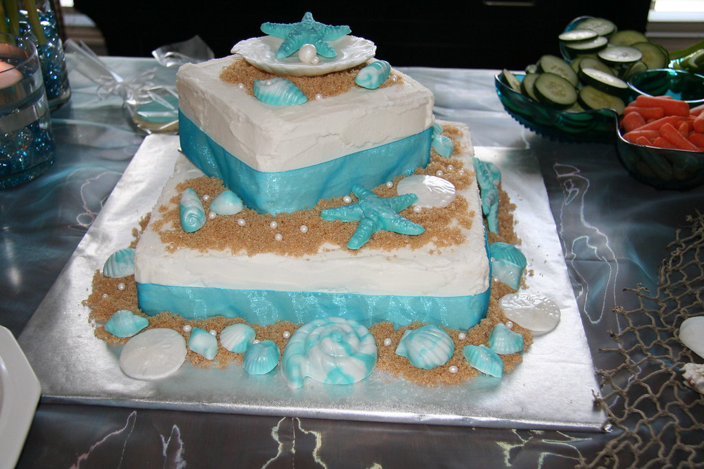 Beach Themed Wedding Sheet Cakes