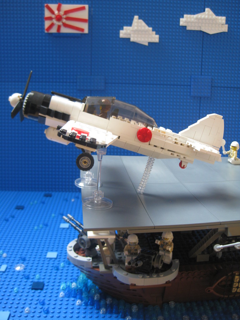 lego ww2 plane mitsubishi zero airborne out of a carrier (… | Flickr