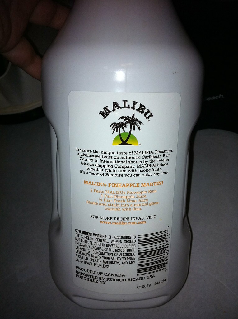 Apparently "Imported" Malibu rum is a product of Canada