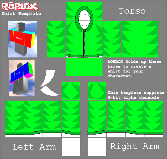 Download All sizes | Green Sweatshirt Template For ROBLOX (Lax14 ...