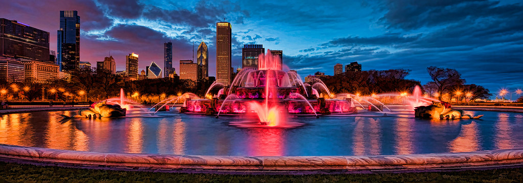 страны архитектура Букингемский фонтан США Чикагоо country architecture Buckingham fountain USA Chicago загрузить