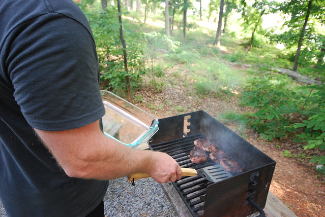 Grilling outside a cabin is always fun at Virginia State Parks