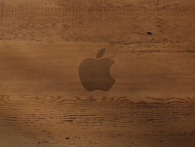 Apple Wood Grain Carved Logo Wallpaper | Flickr - Photo Sharing!