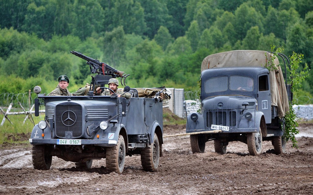 Mercedes-Benz L1500A Kfz.40 command car and Steyr 1500 | Flickr