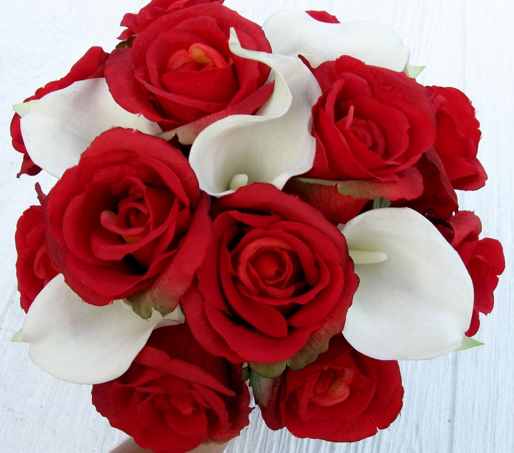 White And Red Rose Bouquet