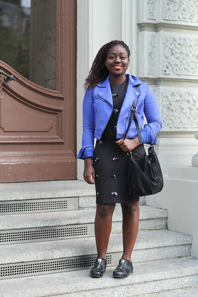 Lois Opoku blue jacket ootd lisforlois
