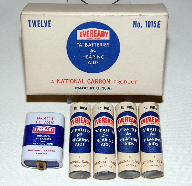 Everready Batteries for Vintage Hearing Aids, "A" and "B"...