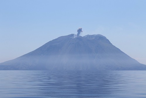 View of the Stromboli in the Tyrrhenian Sea