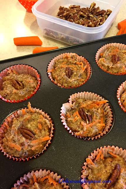 Carrot Pecan Muffins - ready for oven