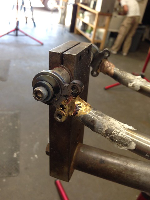 Brazing in the fork ends