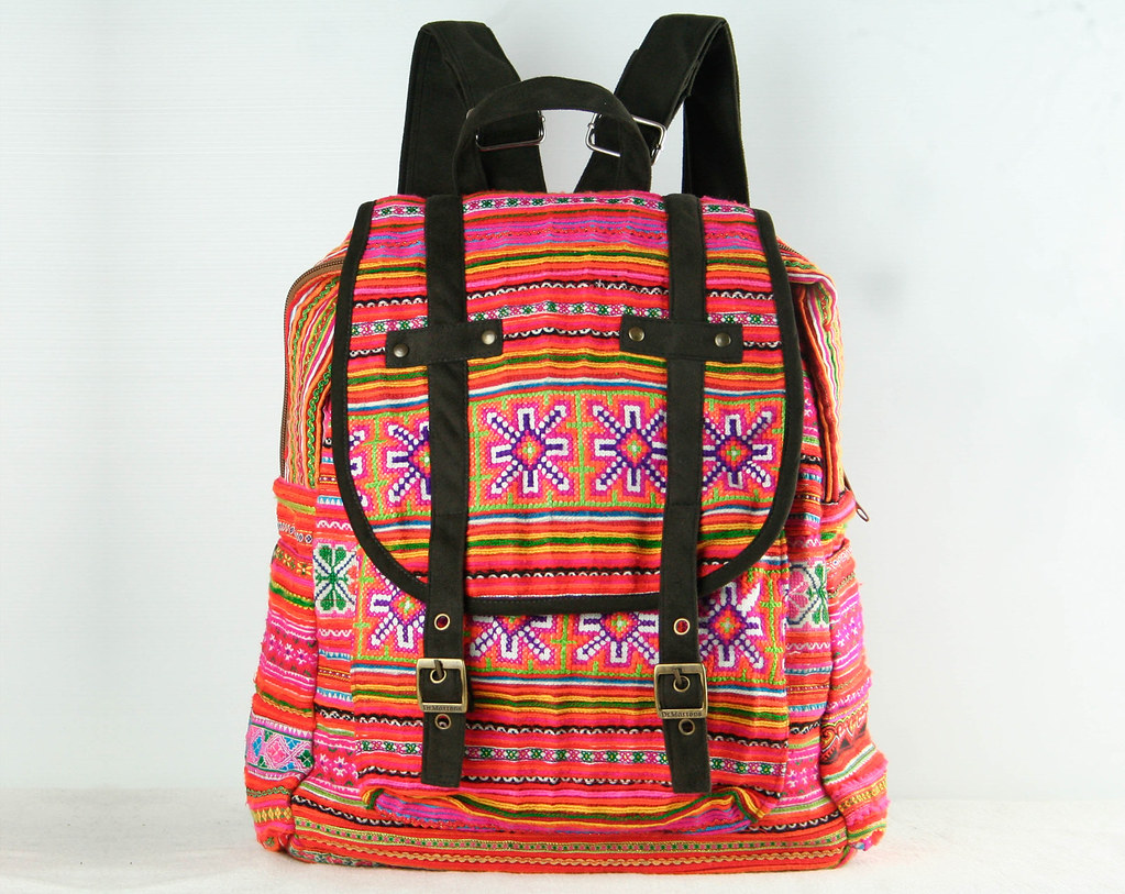 Floral Embroidery Backpack Ethnic Flower Cross stitch Bag | Flickr