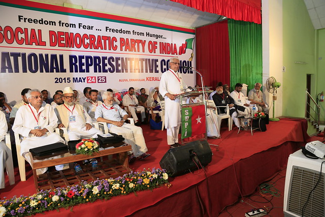 A Sayeed, the re-elected national president of SDPI addressing NRC meeting of the party.
