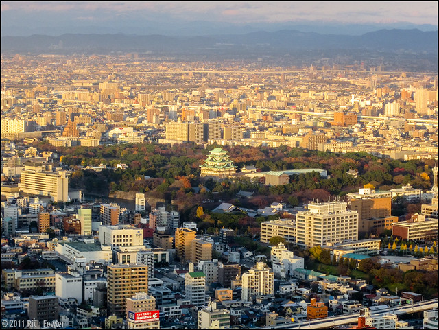 Nagoya Skyline and Nagoya Castle from the Midland Square Building.