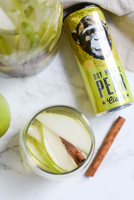 Pear Cider Sangria - the perfect fall drink! Just 4 ingredients and so delicious!