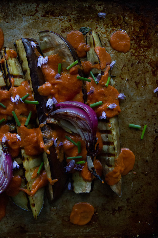 Grilled Eggplant with Sweet and Smoky Tomato Sauce
