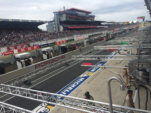 View of the pit lane from the Rebellion lounge