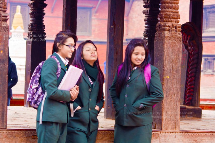 Faces of Nepal - Students at Durbar Square, Kathmandu, Nepal