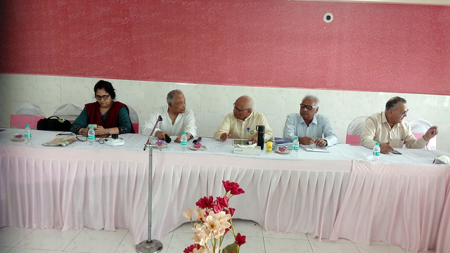 From Left - Teesta Setalvad, Justice PB Sawant, Justice BG Kolse Patil, Adv Sharfuddin SDPI Vice President, PA Inamdar