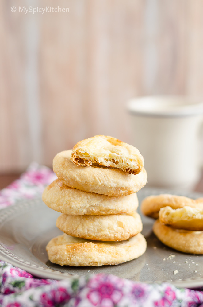 Stack of fine biscuits. 