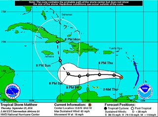 Five day forecast from the National Hurricane Center
