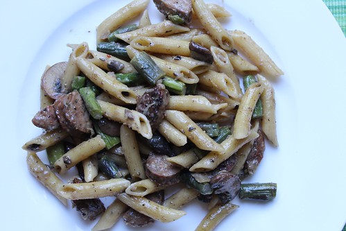 Penne with Asparagus and Mushrooms :: coppertopkitchen.blogspot.com