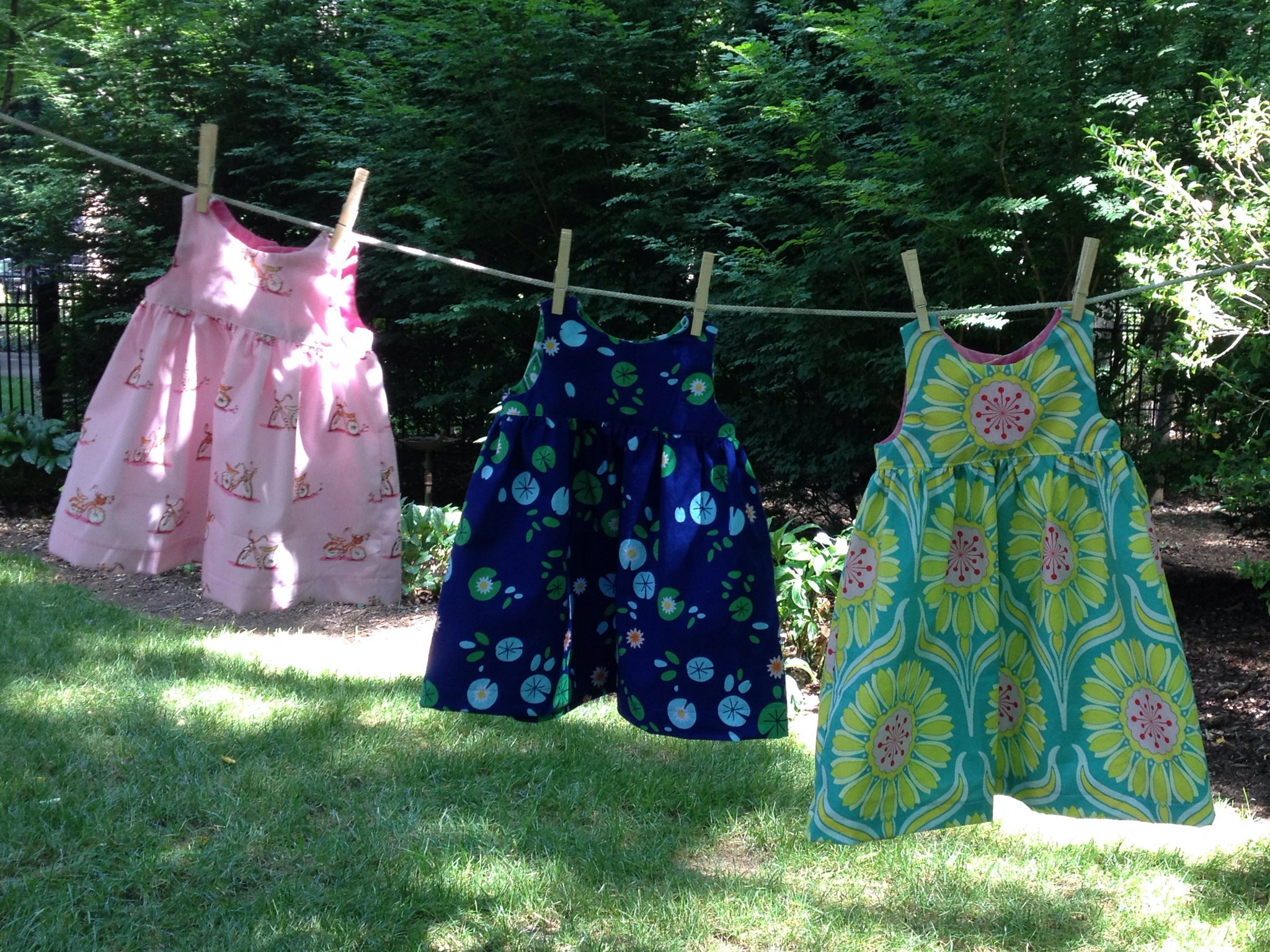 Trio of geranium dresses