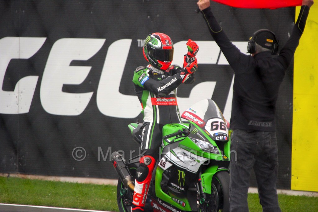 Tom Sykes prepares for World Superbikes Race 1 at Donington, May 2015