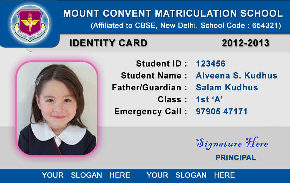 School Identity Card Format