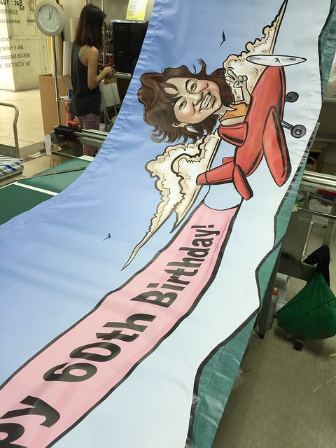 My printer did an awesome job! Digital caricature printed on PVC banner!