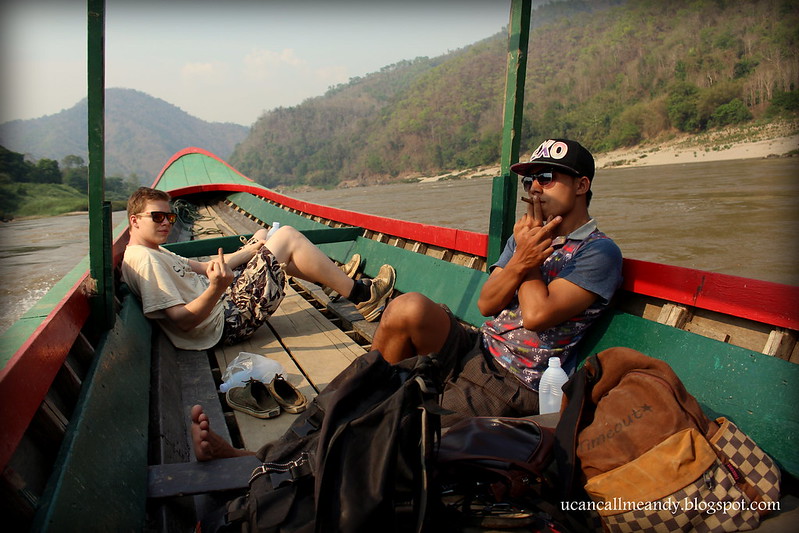 Traveling with a longtail boat on Salawin river