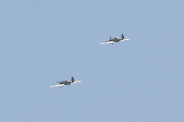 G-YAKU/49r + G-YAKM/61r Yak-50's Departing