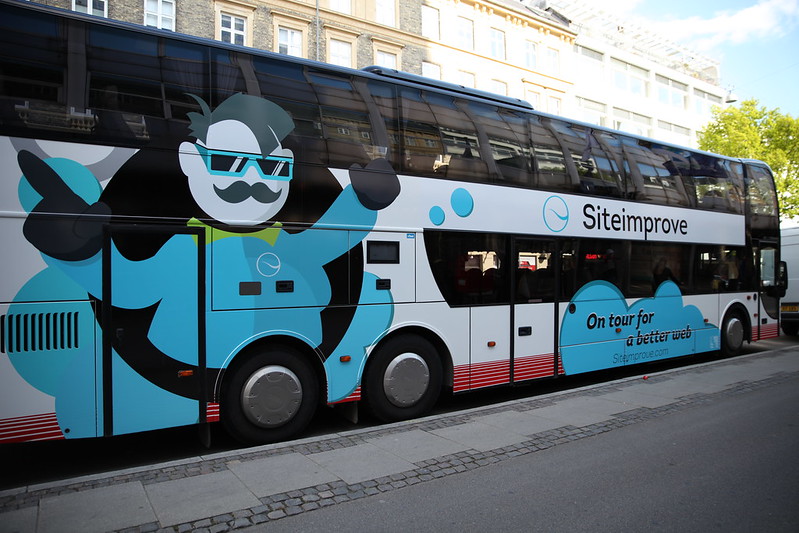 Our Siteimprove branded double decker bus! (there were actually two of them)
