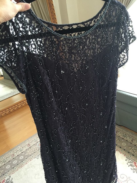 dark gray lace with beads, never worn