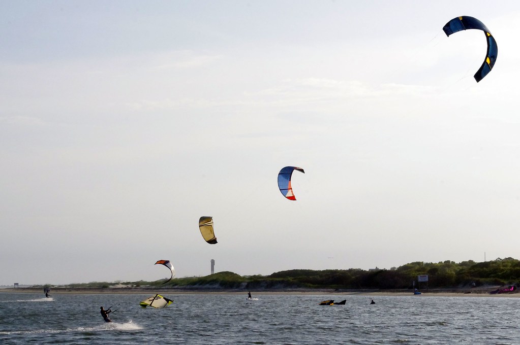 Photo Favorite: Kites and their surfers, Kitesurfing off Sullivan's Island, South Carolina, June 12, 2012 (Pentax K10D) 