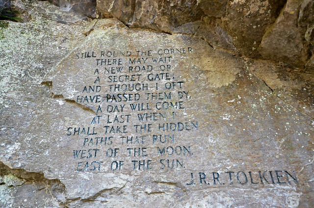 Find this hidden treasure - a JRR Tolkien quote carved on a rock at Natural Bridge State Park, Va