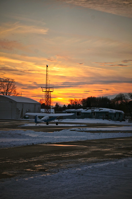 Sunset at Sparta airport, Michigan