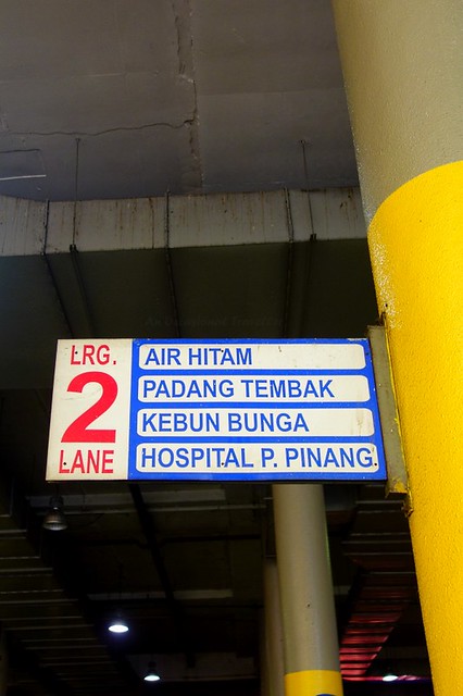 Signboard showing destinations of the buses