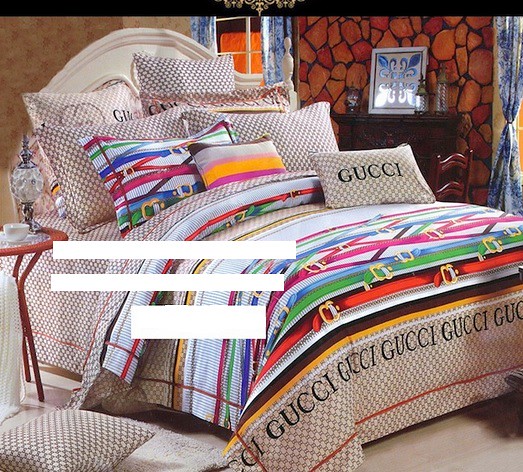  Gucci bed set  GU 08 Gucci bedding set  4 piece 2 pillow 