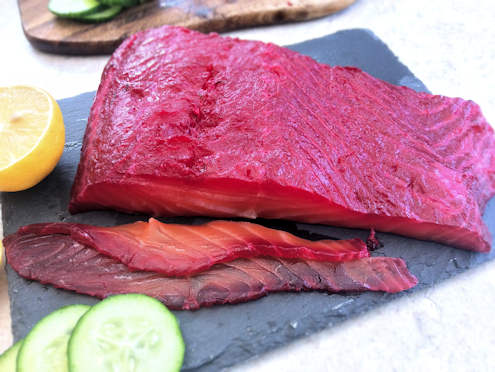 beet cured salmon