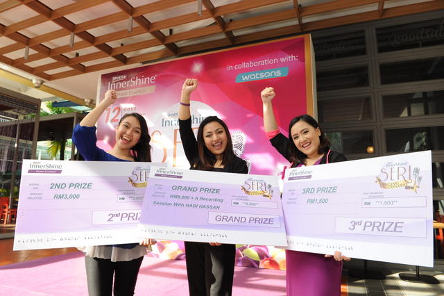 The top 3 winners of InnerShine SERI Singing Contest Grand Finale