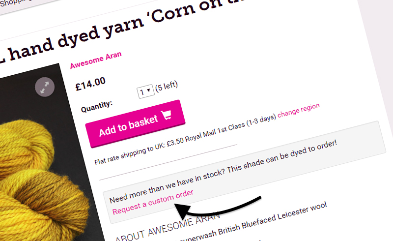 Request a custom yarn order